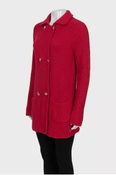 Double-breasted cashmere cardigan