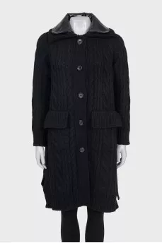 Long wool cardigan