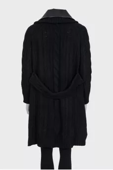 Long wool cardigan