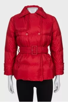 Red fitted down jacket
