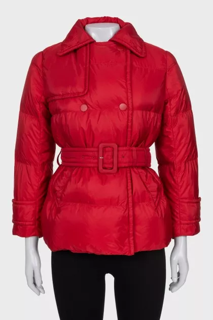 Red fitted down jacket