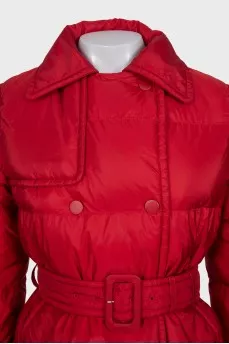 Red fitted down jacket