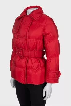 Red fitted down jacket