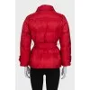 Red fitted down jacket
