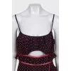 Dress with thin straps in a small print