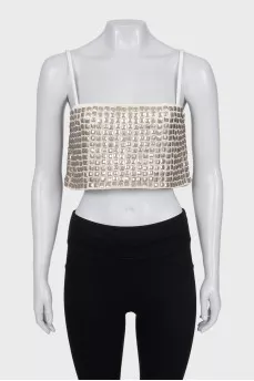 Crop top with straps with decor