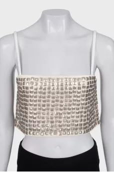 Crop top with straps with decor