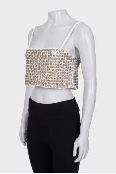 Crop top with straps with decor