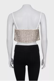 Crop top with straps with decor