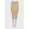 Fitted skirt with gold thread
