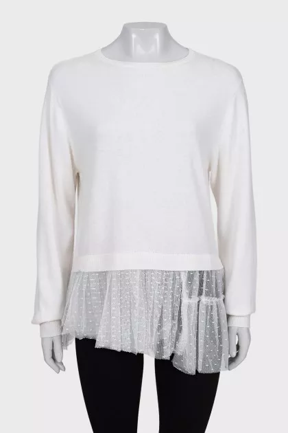 Jumper decorated with a transparent frill