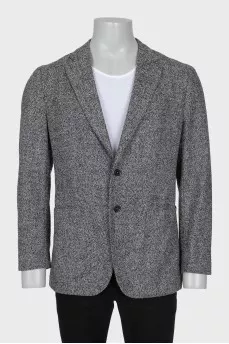 Men's single-breasted jacket with a small print