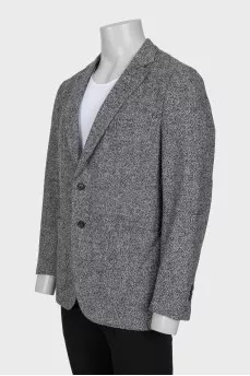 Men's single-breasted jacket with a small print
