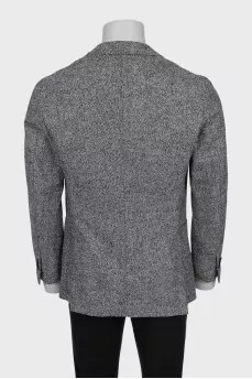 Men's single-breasted jacket with a small print
