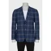 Men's checkered cashmere and wool jacket