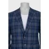 Men's checkered cashmere and wool jacket