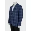 Men's checkered cashmere and wool jacket