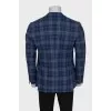 Men's checkered cashmere and wool jacket