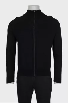 Men's fitted cardigan with a zipper