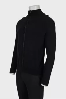 Men's fitted cardigan with a zipper