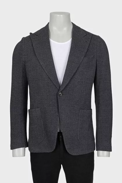 Men's gray jacket with patch pockets