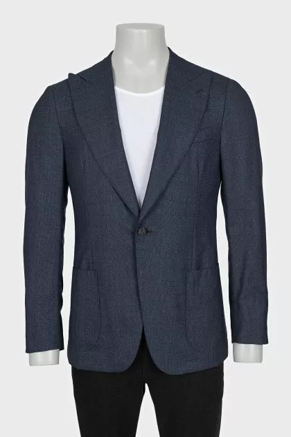 Men's wool jacket with a small check pattern