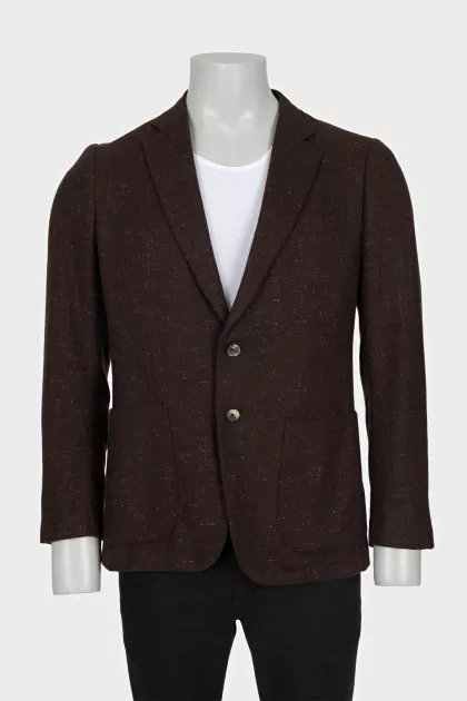Men's cashmere jacket with a small print
