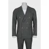 Men's green checkered suit