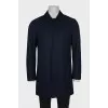 Men's blue wool coat