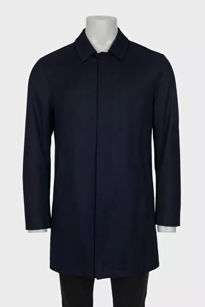 Men's blue wool coat