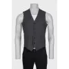 Men's gray wool and silk vest