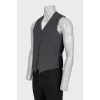 Men's gray wool and silk vest