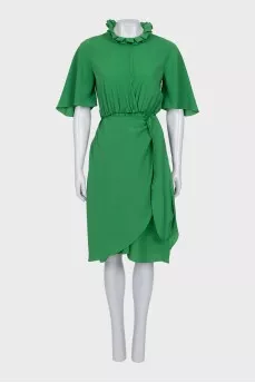 Fitted dress with an accent collar