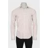 Men's beige checkered shirt