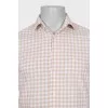 Men's beige checkered shirt