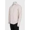 Men's beige checkered shirt