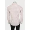 Men's beige checkered shirt