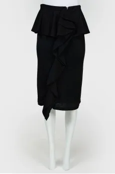 Zipped peplum pencil skirt