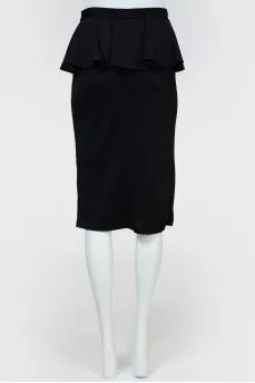 Zipped peplum pencil skirt