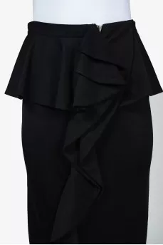 Zipped peplum pencil skirt