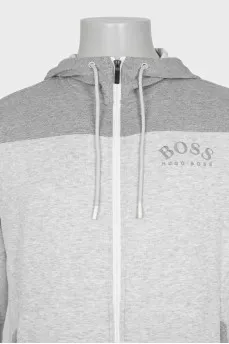 Men's zip-up hoodie with branded embroidery