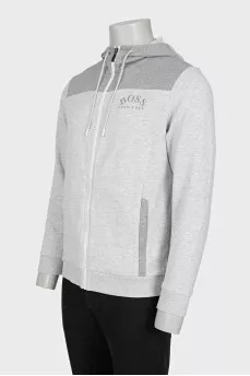 Men's zip-up hoodie with branded embroidery