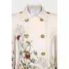 Straight-cut coat with a floral print