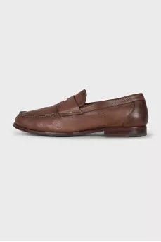 Men's brown leather loafers