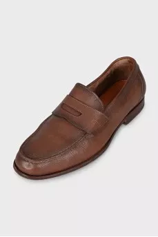 Men's brown leather loafers
