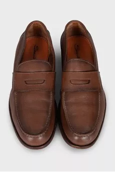Men's brown leather loafers