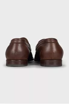 Men's brown leather loafers