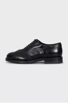 Men's black leather derby shoes