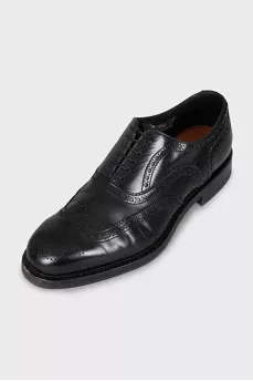 Men's black leather derby shoes
