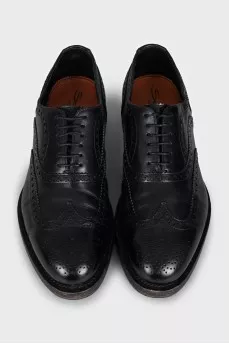 Men's black leather derby shoes